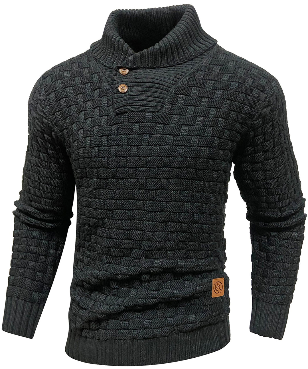 Heren Pullover Met Hoge Kraag en Knopen 7