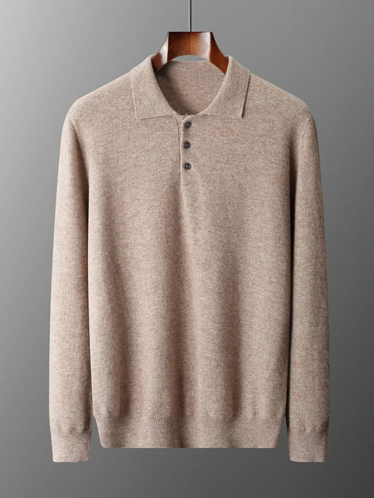 Heren Pullover Polo Kraag Merinowol Luxe Trui 2