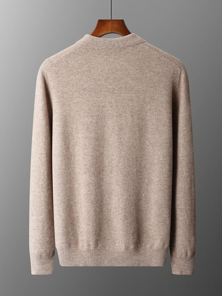 Heren Pullover Polo Kraag Merinowol Luxe Trui 3