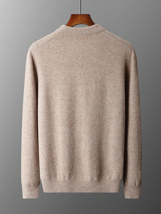 Heren Pullover Polo Kraag Merinowol Luxe Trui 3