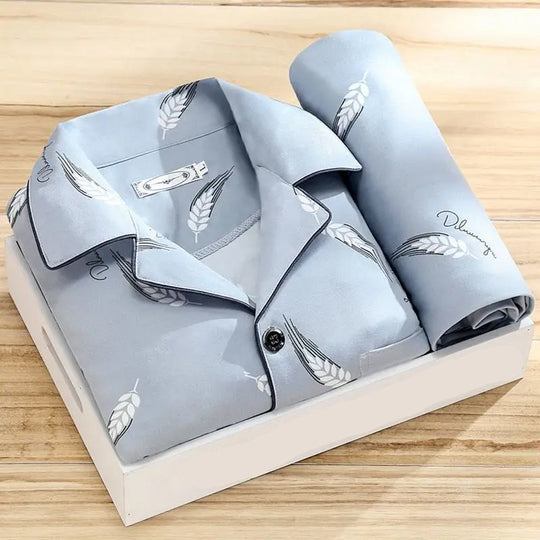 Heren Pyjama Set Klassiek Comfortabel met Knoopsluiting en Pyjamabroek 0