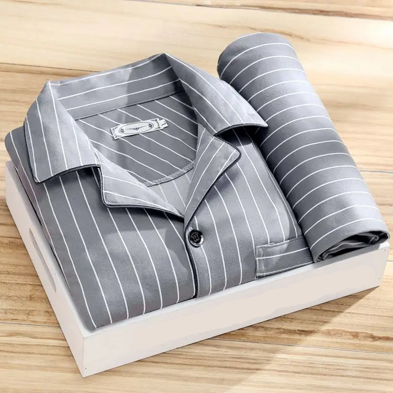 Heren Pyjama Set Klassiek Comfortabel met Knoopsluiting en Pyjamabroek 2