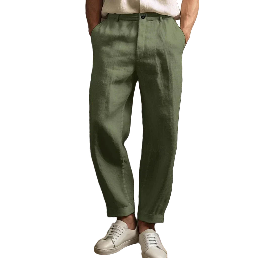 Heren Rechte Broek Relaxed Fit Linnen 3