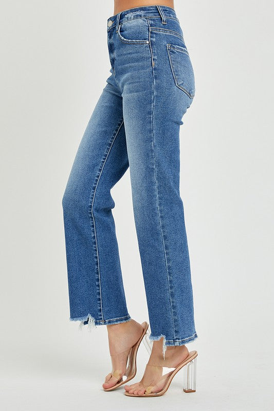 Heren Relaxed Fit Jeans Hoge Taille Donker 3