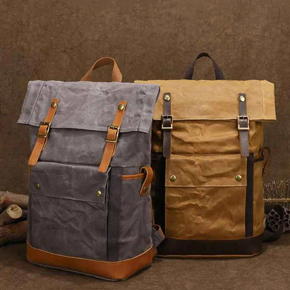 Heren Rugzak Roll-Top Vintage Stijl 6