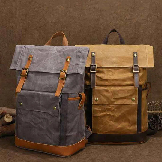 Heren Rugzak Roll-Top Vintage Stijl 6