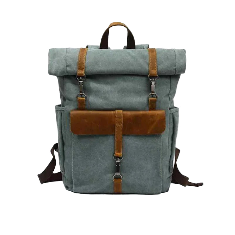Heren Rugzak Roll Top Vintage Stijl 0