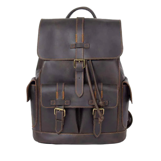 Heren Rugzak Vintage Stijl met Gespriem 0