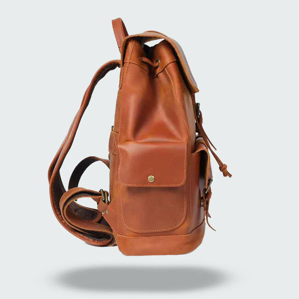 Heren Rugzak Vintage Stijl met Gespriem 6