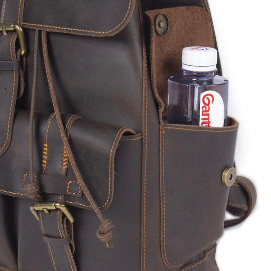 Heren Rugzak Vintage Stijl met Gespriem 8