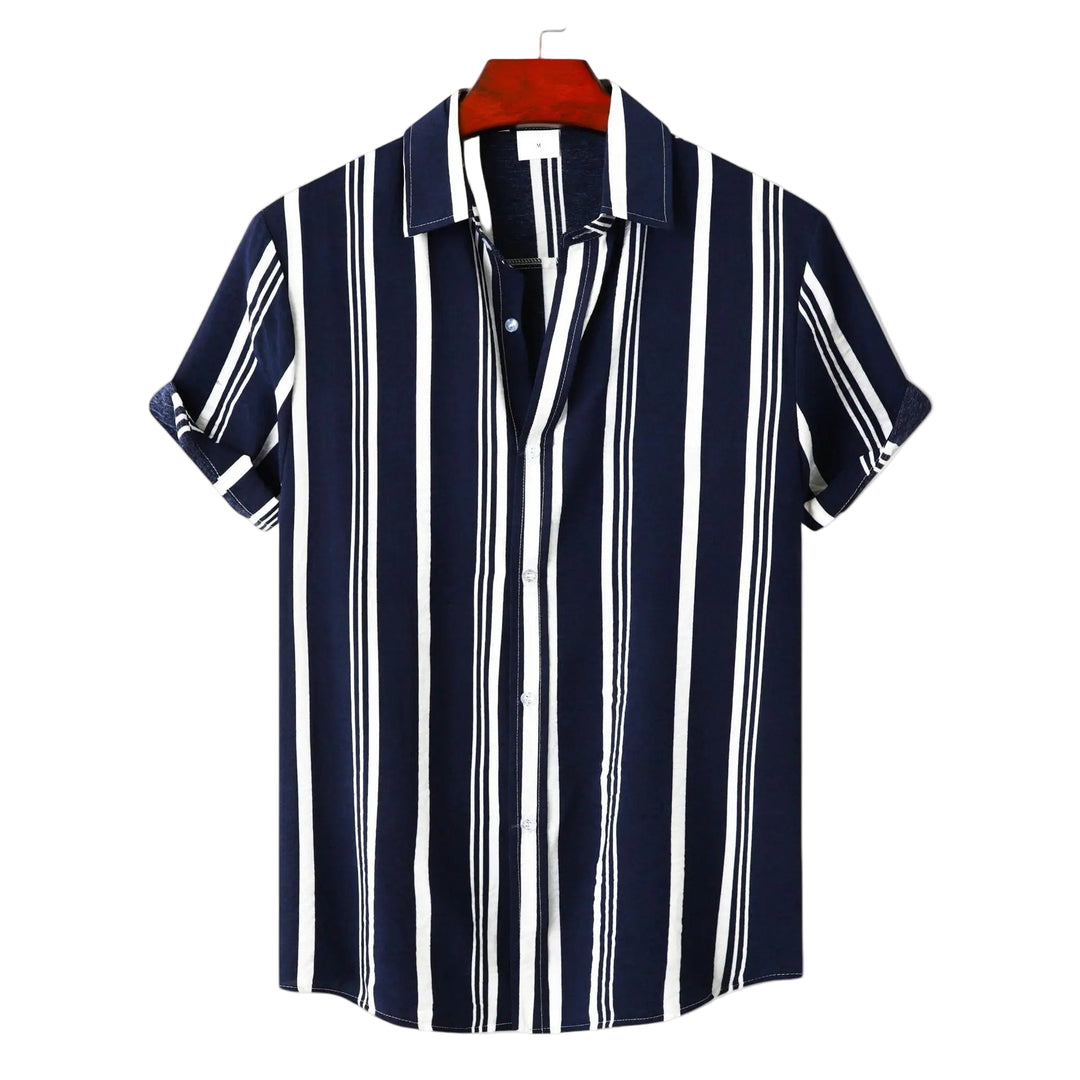 Heren Shirt Gestreept Klassiek voor Zomer Gelegenheden 0