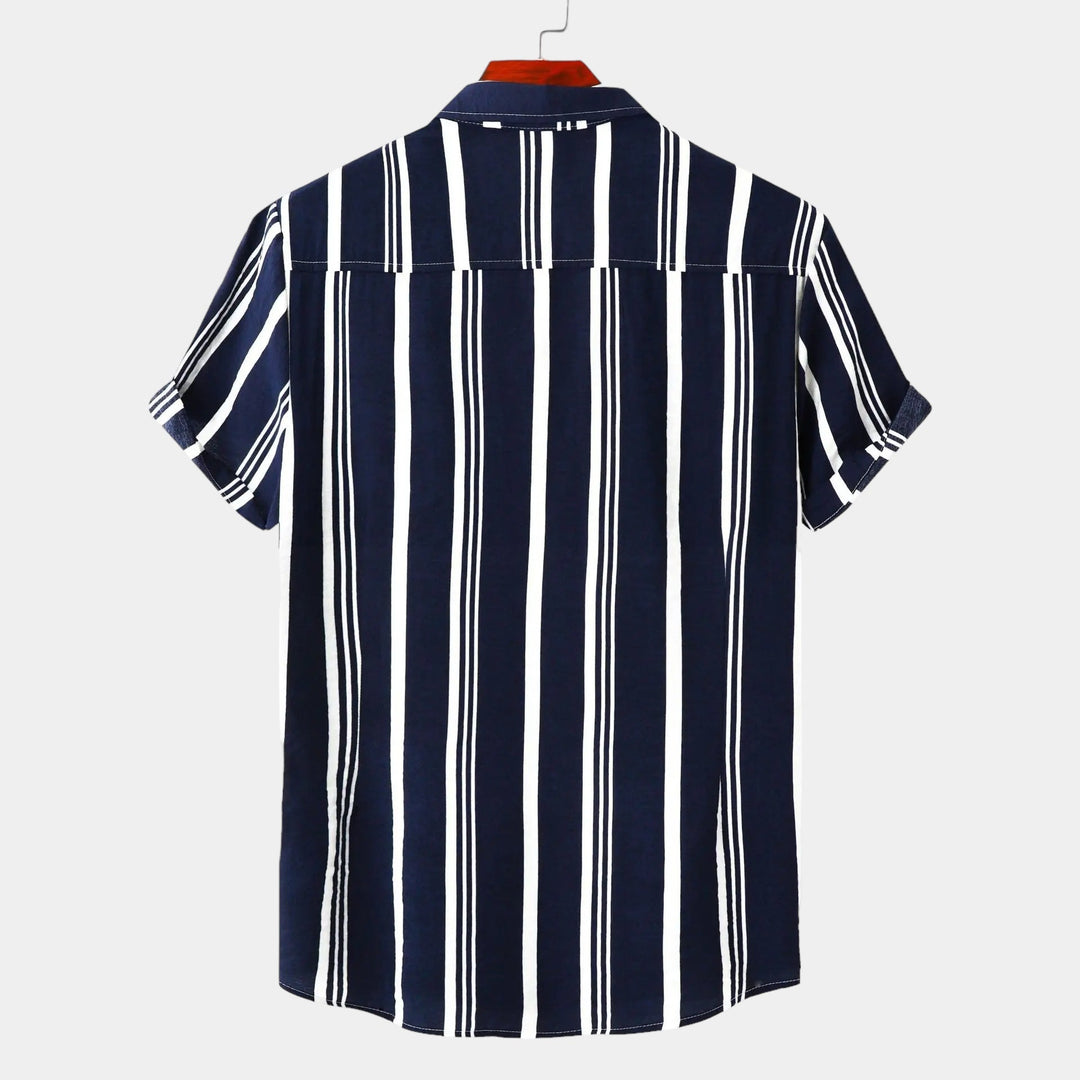Heren Shirt Gestreept Klassiek voor Zomer Gelegenheden 1