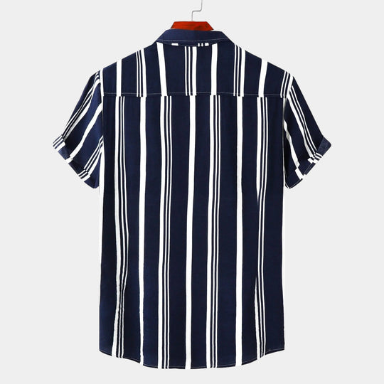 Heren Shirt Gestreept Klassiek voor Zomer Gelegenheden 1