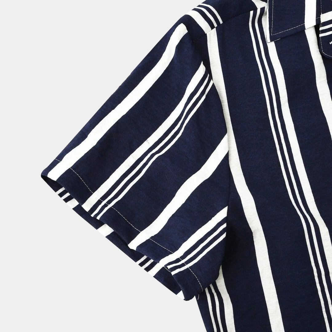 Heren Shirt Gestreept Klassiek voor Zomer Gelegenheden 3