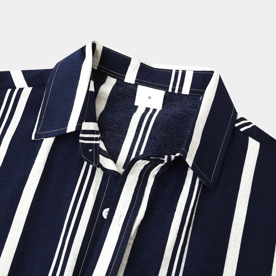 Heren Shirt Gestreept Klassiek voor Zomer Gelegenheden 5
