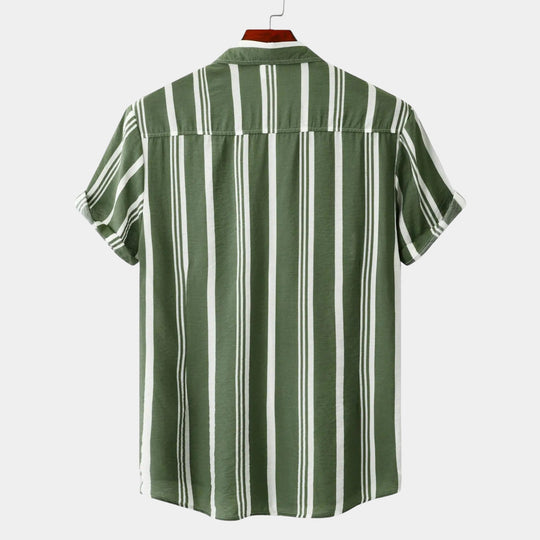 Heren Shirt Gestreept Klassiek voor Zomer Gelegenheden 7