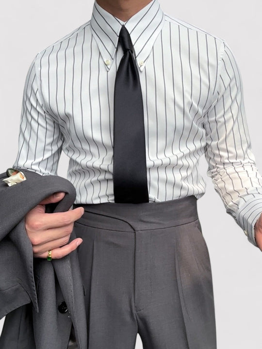 Heren Shirt Slim Fit Gestreept Ontwerp 6