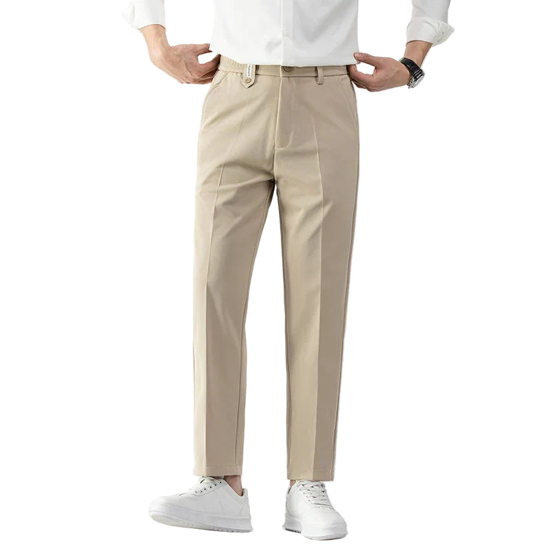 Heren Slim Fit Broek Lichtgewicht Stof Tailored Cut 0