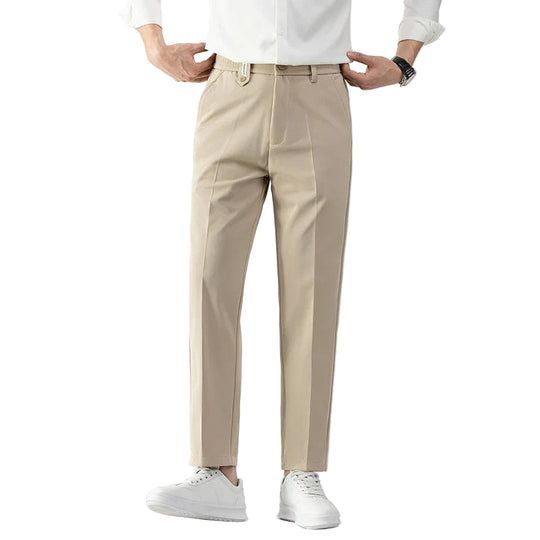 Heren Slim Fit Broek Lichtgewicht Stof Tailored Cut 0