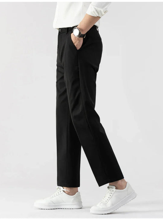 Heren Slim Fit Broek Lichtgewicht Stof Tailored Cut 7