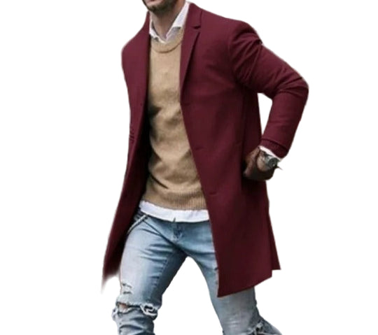 Heren Slim Fit Jacke Wol Winddicht 0