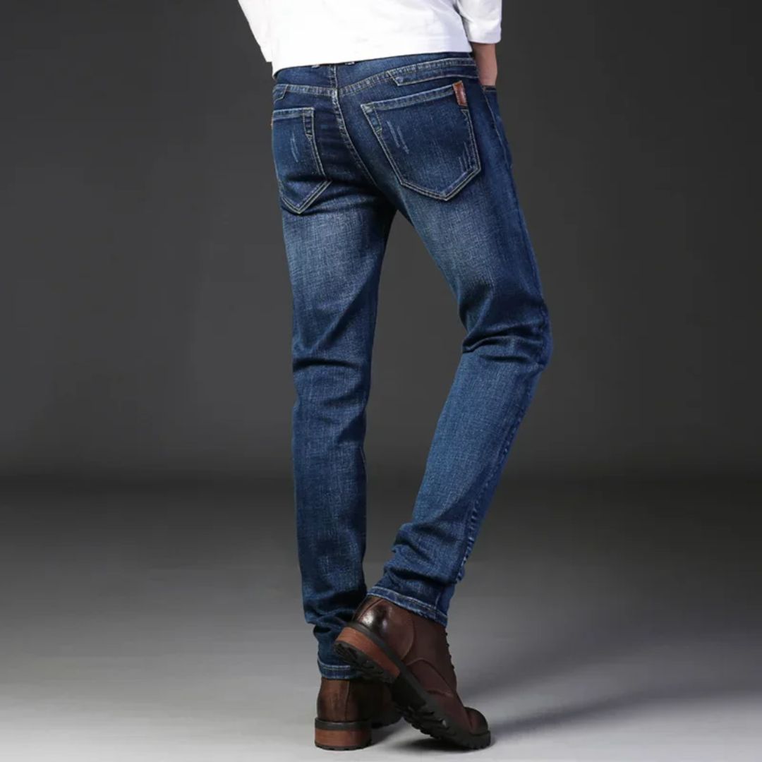 Heren Slim Traveler Jeans Flexibele Pasvorm Denim 3