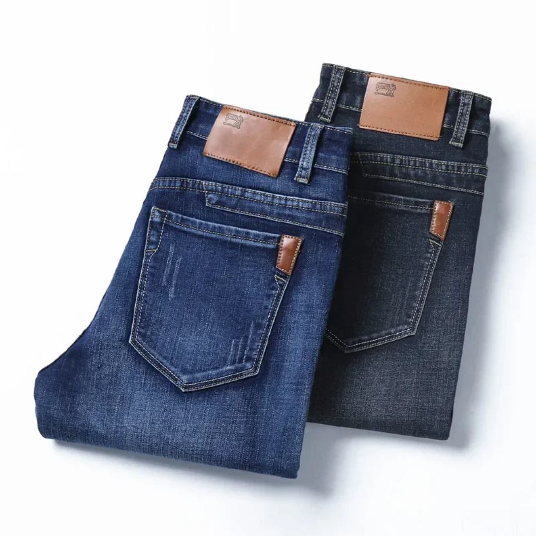 Heren Slim Traveler Jeans Flexibele Pasvorm Denim 4