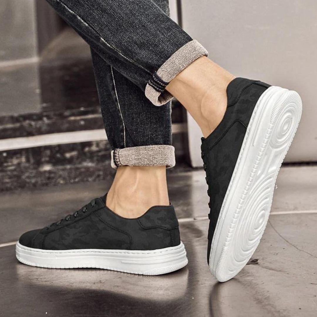 Heren Sneakers Camouflage Leer Gevoerd 3