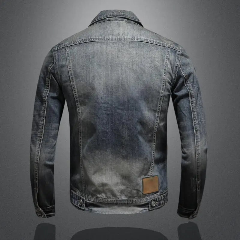 Heren Spijkerjack Knoopsluiting Denim 5