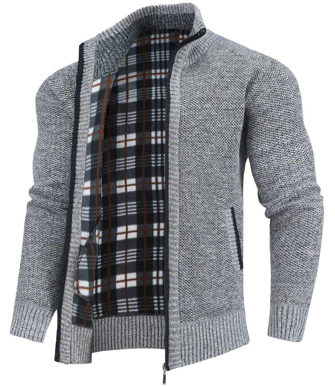 Heren Sweater Flanel Voering Volledige Rits Lichtgewicht Casual 1