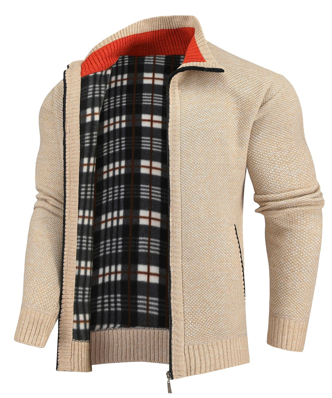 Heren Sweater Flanel Voering Volledige Rits Lichtgewicht Casual 5