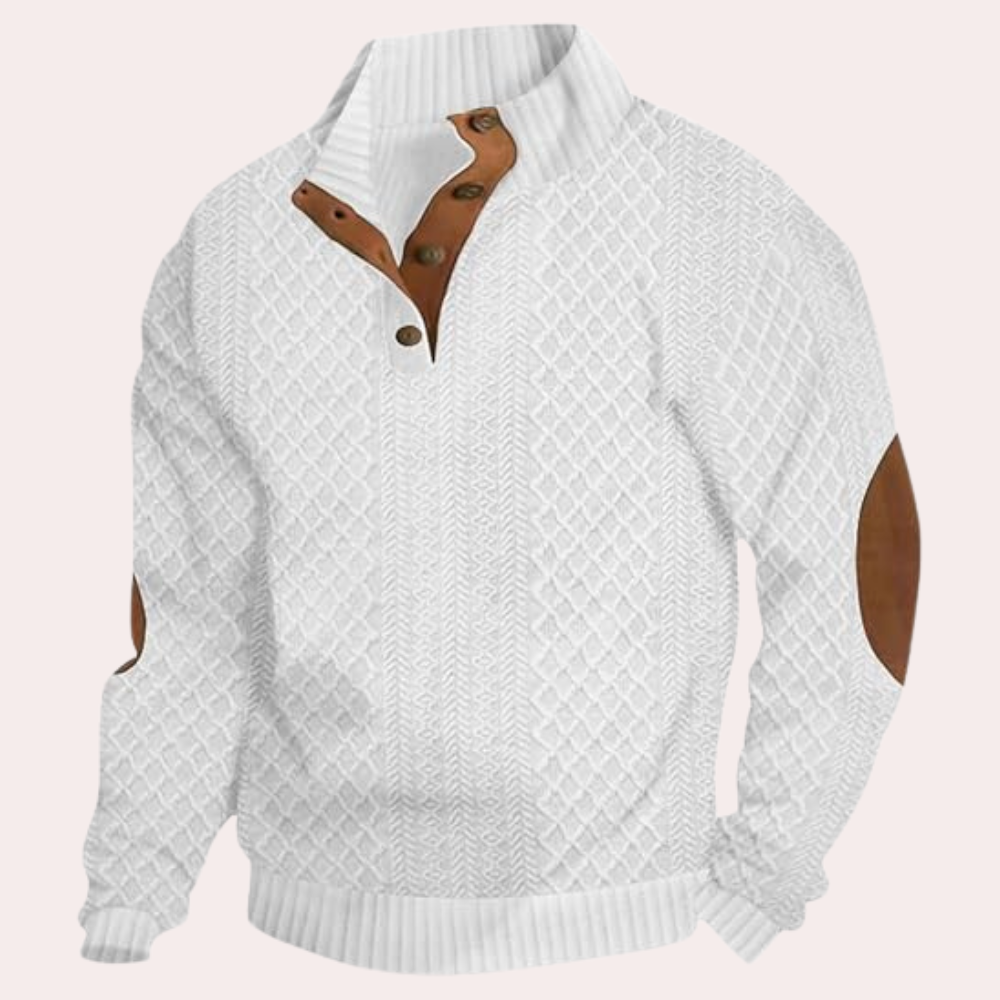 Heren Sweater met Kraveknappers - Trendy en Comfortabel 2
