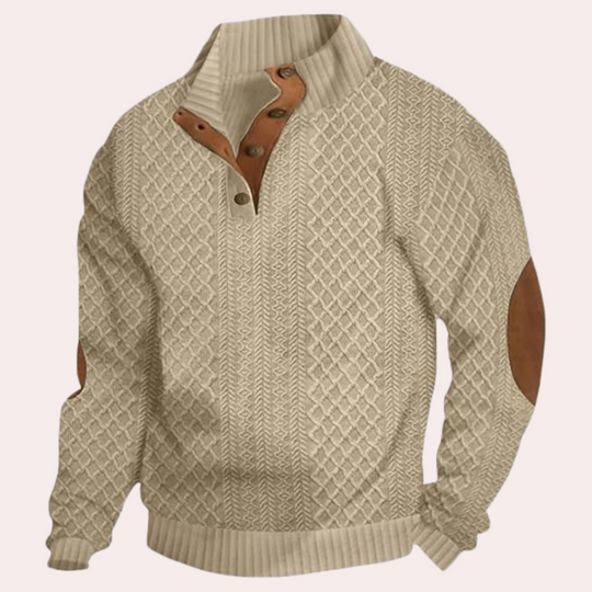 Heren Sweater met Kraveknappers - Trendy en Comfortabel 3