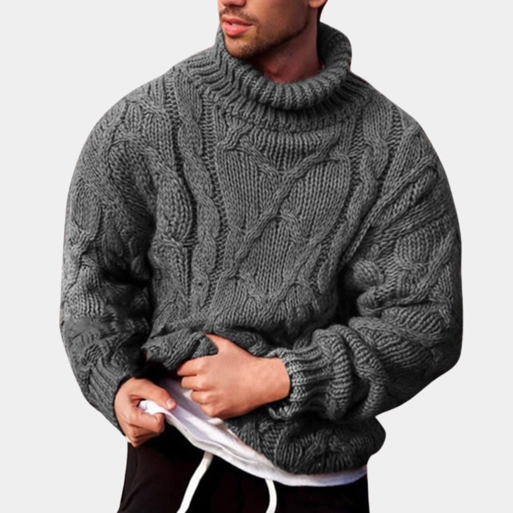 Heren Sweater met Rullekragen en Kabelstrik voor Casual en Formele Stijl 1