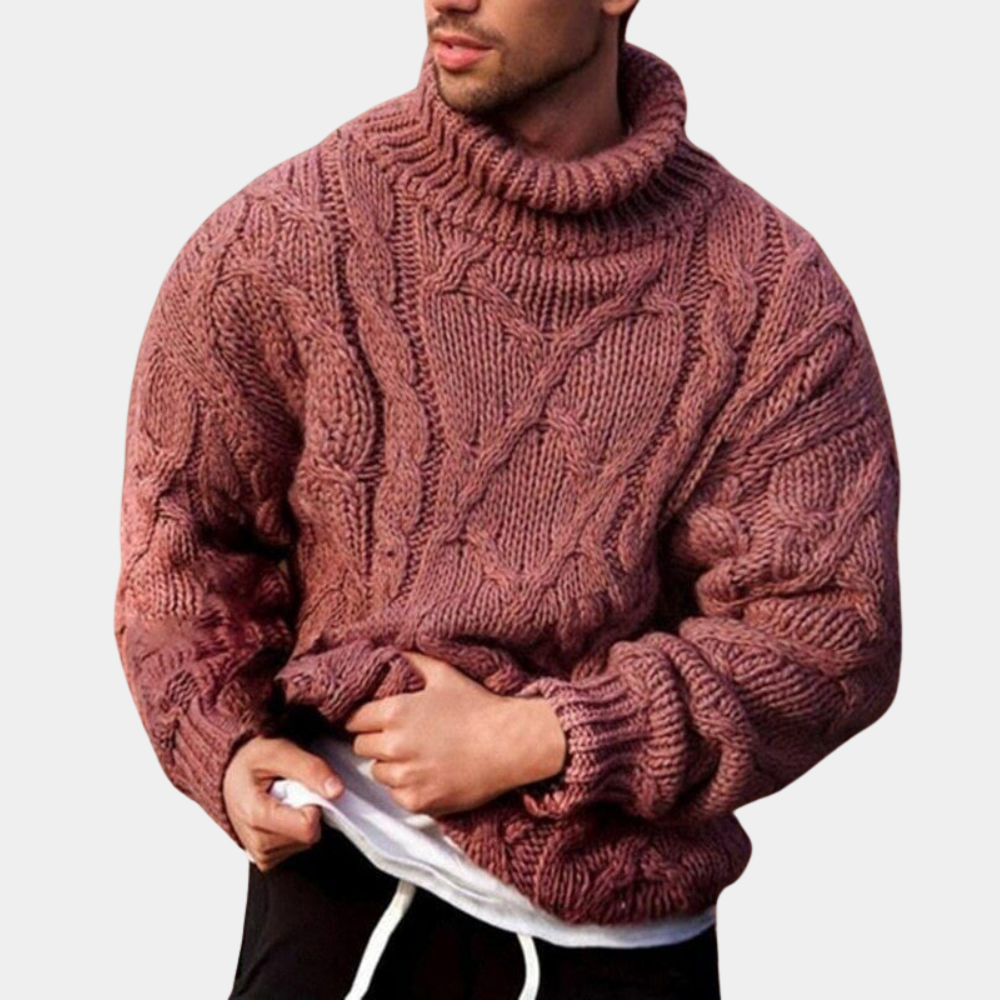 Heren Sweater met Rullekragen en Kabelstrik voor Casual en Formele Stijl 3