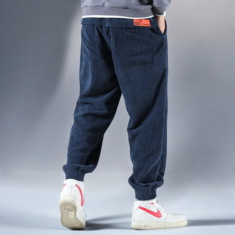 Heren Sweatpants Relaxed Corduroy 92% Polyester 8% Nylon 1