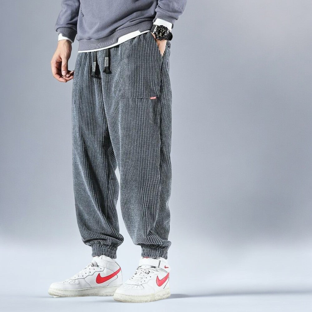 Heren Sweatpants Relaxed Corduroy 92% Polyester 8% Nylon 2