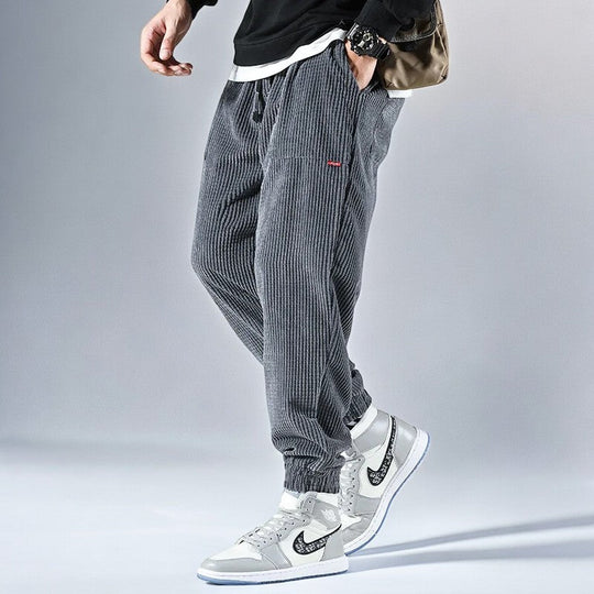 Heren Sweatpants Relaxed Corduroy 92% Polyester 8% Nylon 3