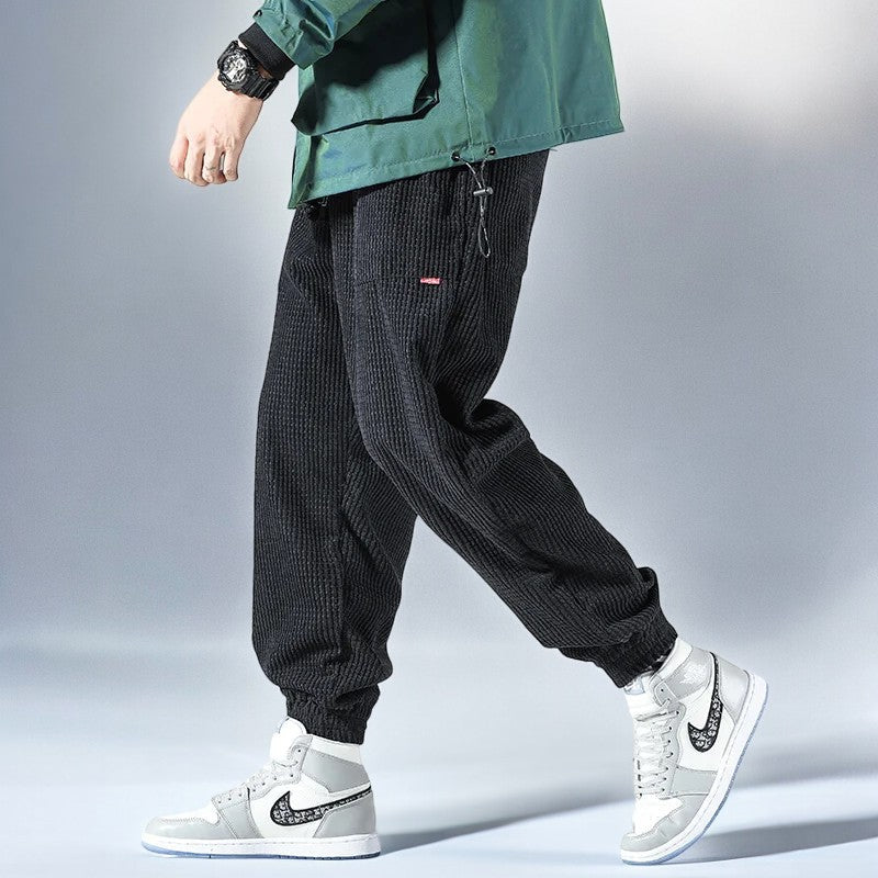 Heren Sweatpants Relaxed Corduroy 92% Polyester 8% Nylon 4
