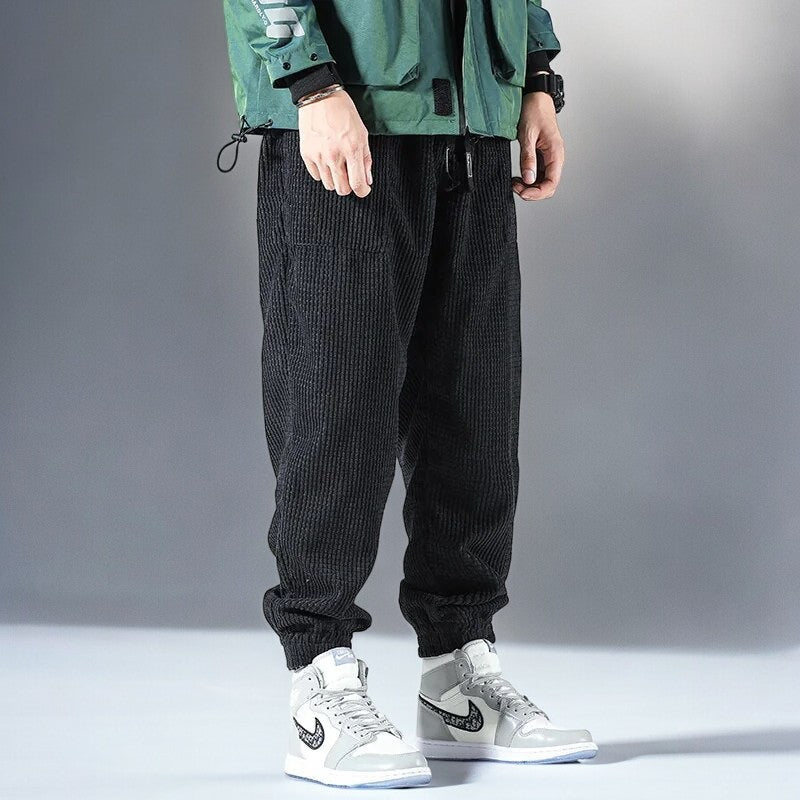 Heren Sweatpants Relaxed Corduroy 92% Polyester 8% Nylon 5