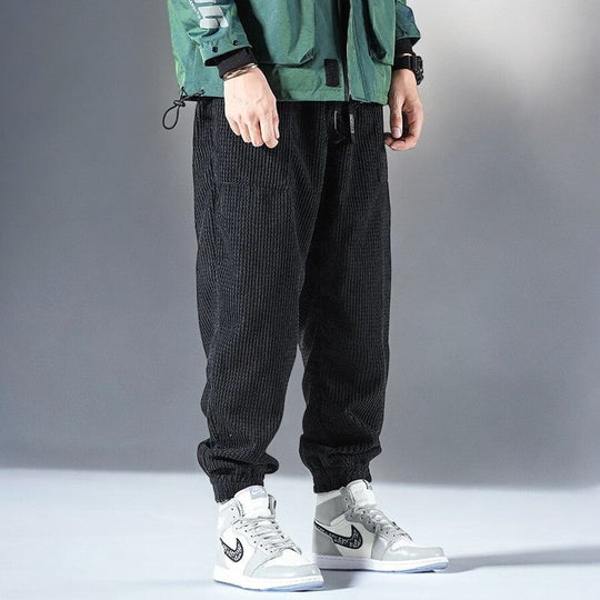 Heren Sweatpants Relaxed Corduroy 92% Polyester 8% Nylon 5