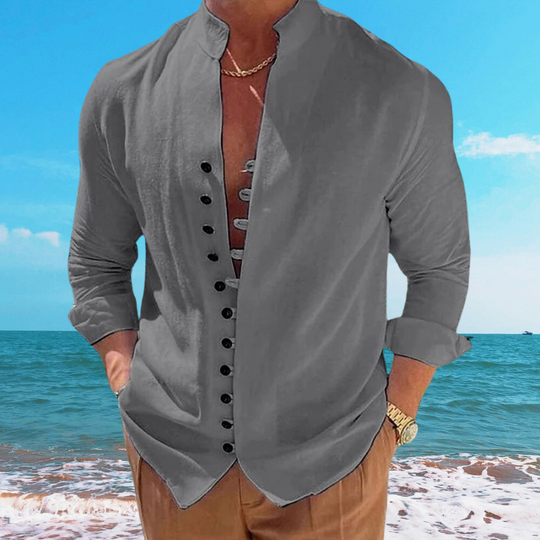 Heren T-Shirt Casual Katoen en Linnen Mix voor Lente en Zomer 3