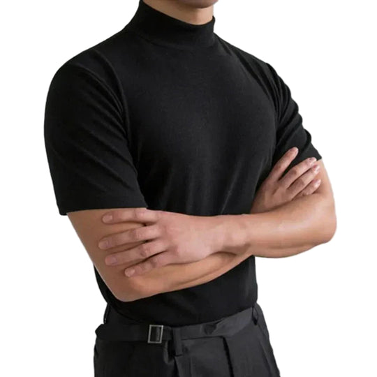 Heren T-shirt Hoge Kraag Casual voor Dagelijks Gebruik 0