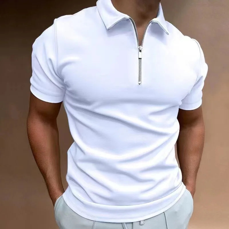 Heren T-shirt Korte Mouwen Halve Rits Casual Sportstijl 3