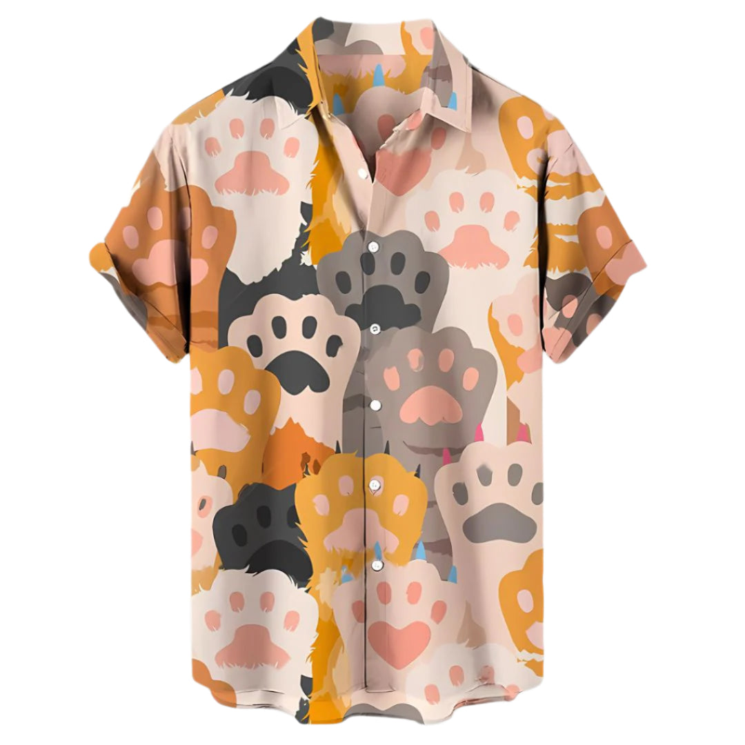 Heren T-shirt Relaxed Stijl met Cat Prints 0