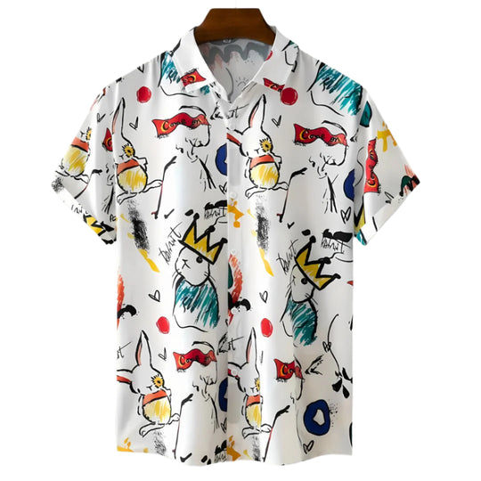 Heren T-shirt Relaxed Stijl met Kunstzinnige Print 0