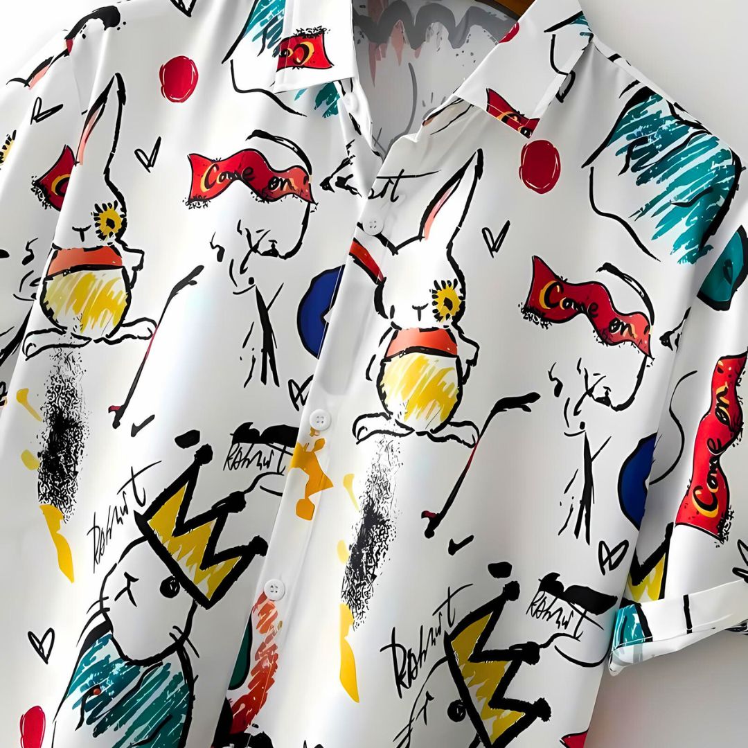 Heren T-shirt Relaxed Stijl met Kunstzinnige Print 2