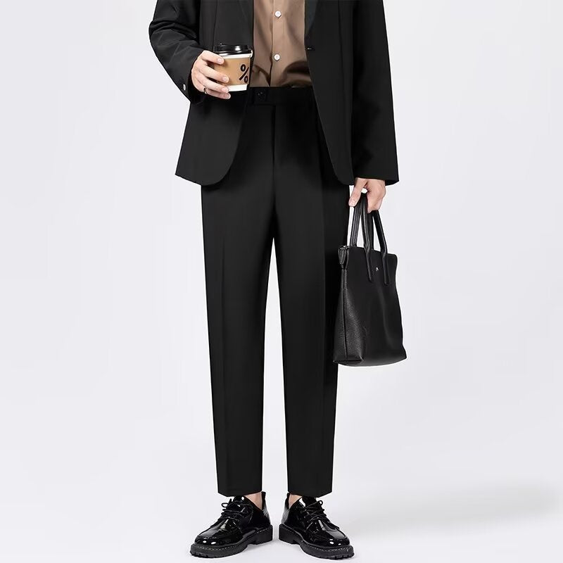 Heren Tailored Broek Slim Fit Wolmix Enkel Lengte 0