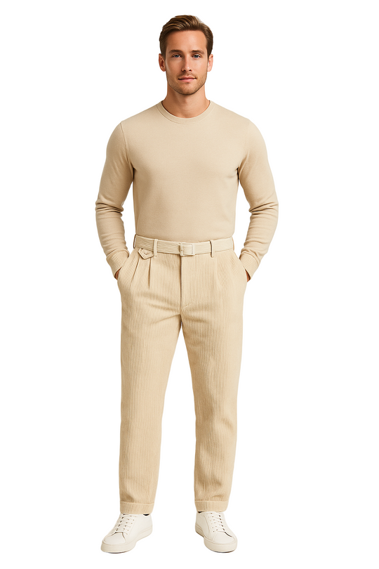 Heren Tailored Broek Wolmix Rechtaf 0