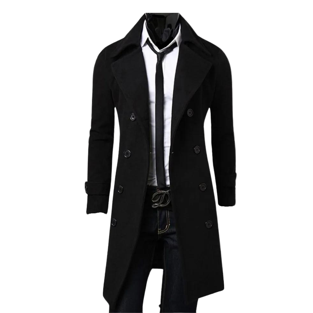 Heren Trenchcoat Dubbelzijdig Stijlvol 0